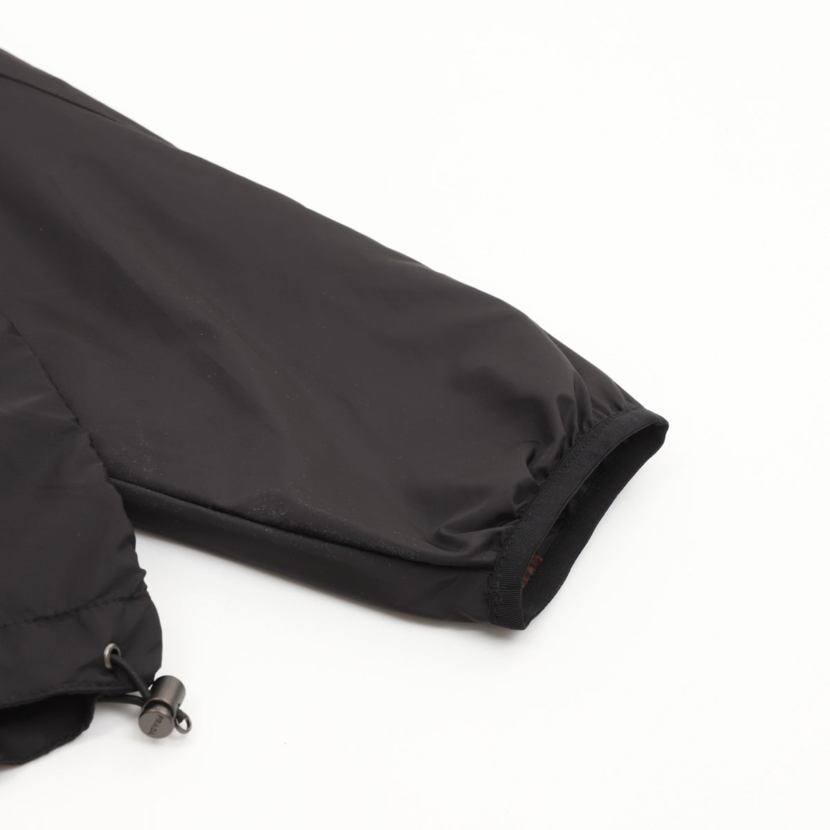 Prada Women's Men's Black Triangle Logo Stand-Collar Nylon Jacket