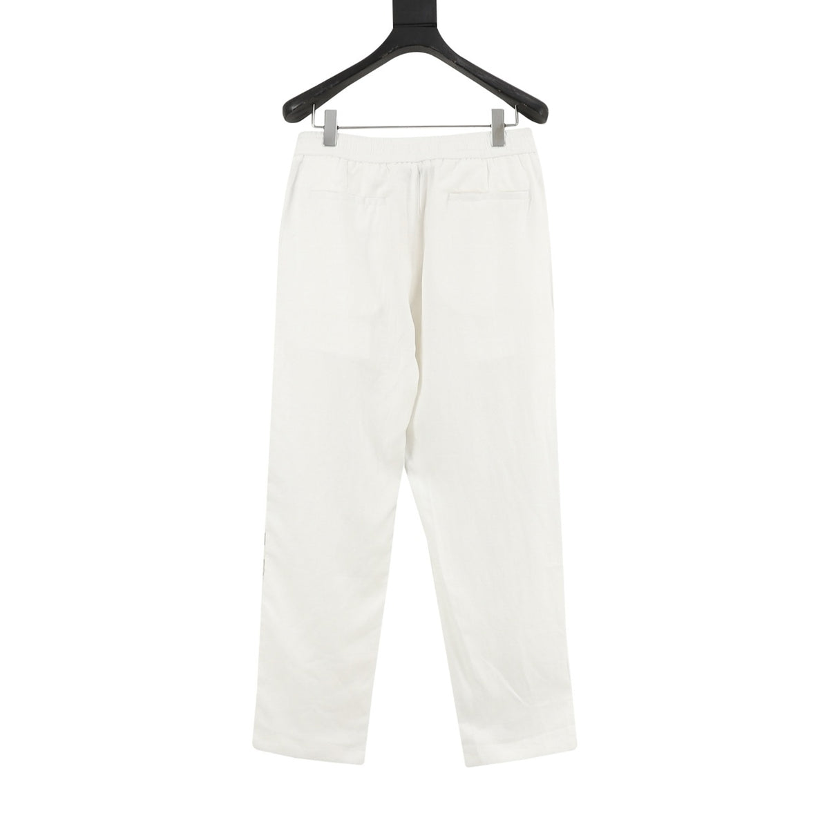 Loewe Women's Men's White Elastic-Waist Linen Trousers