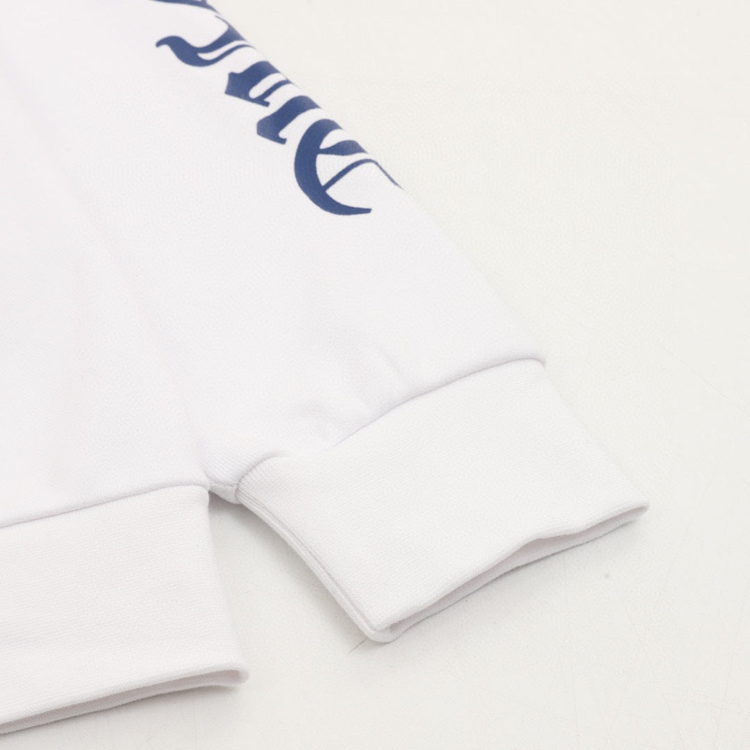 CH Blue Lettering Print Zip-Up Hoodie