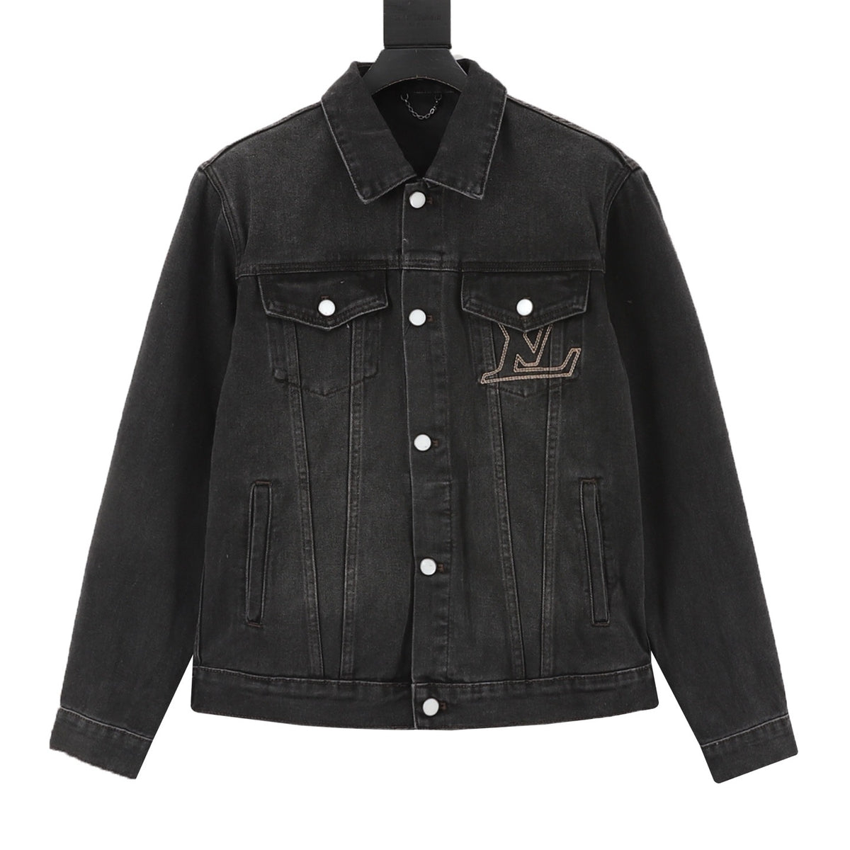 Louis Vuitton Women's Men's Black Washed Denim Jacket