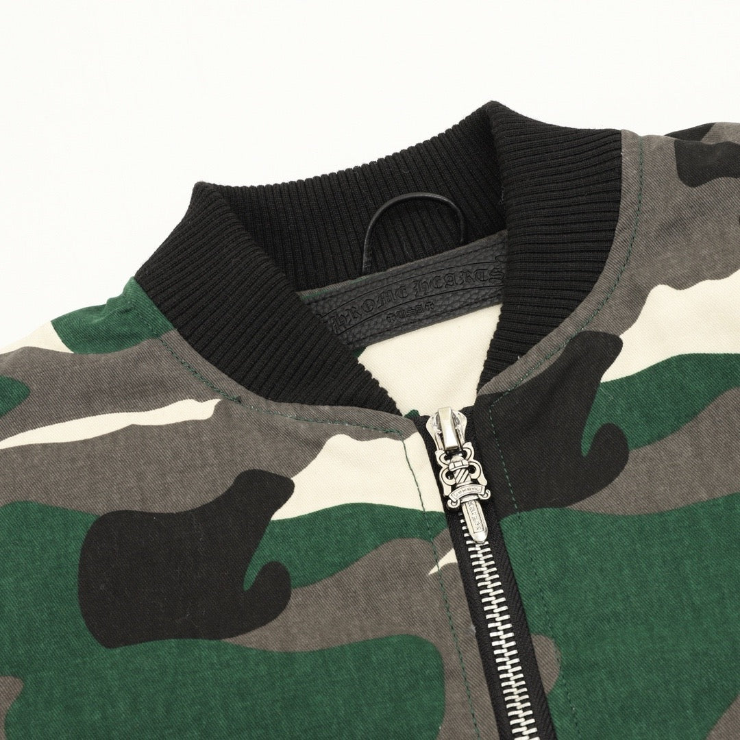 Chrome Hearts Green Camo Bomber Jacket | Women's & Men's Streetwear
