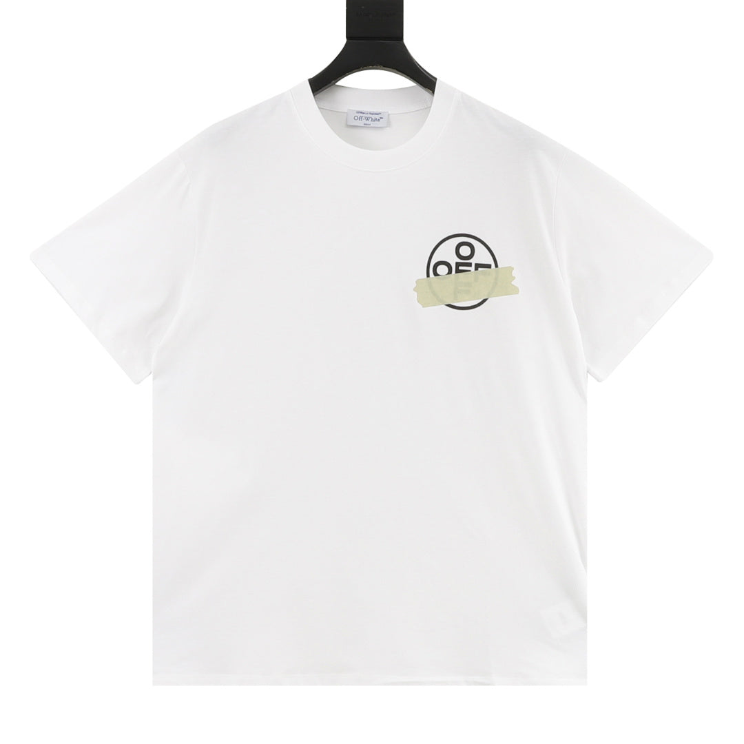 Off-White Tape Circle Logo Short-Sleeve T-Shirt in White