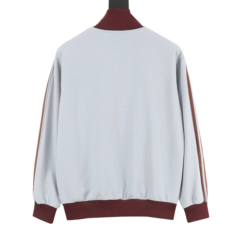Adidas Originals American Retro Trefoil Track Jacket | Cream Burgundy Stripe Navy Trim