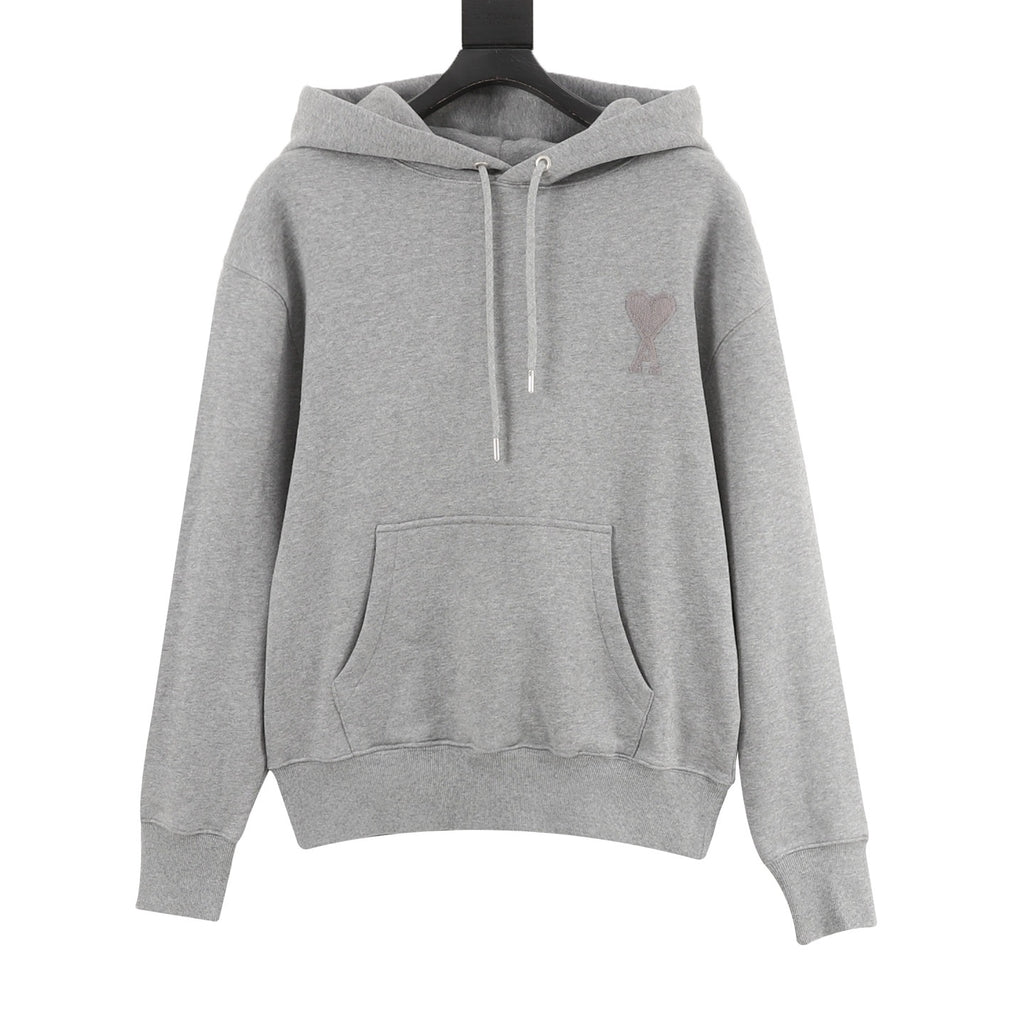 AMI Paris Two-Color Heart Embroidered Hoodie