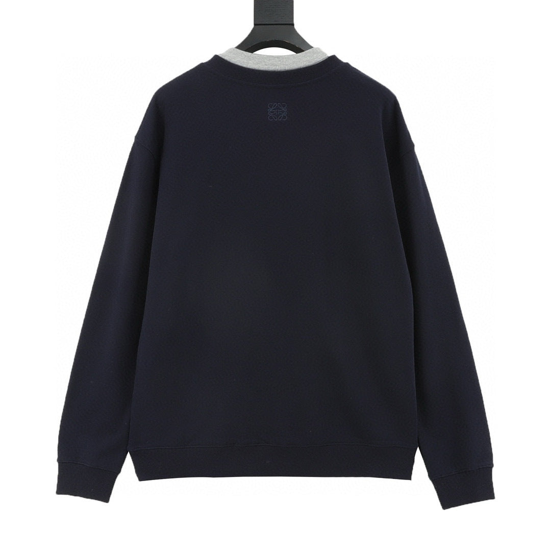 Loewe Collegiate Print Faux Two-Piece Layered Sweatshirt
