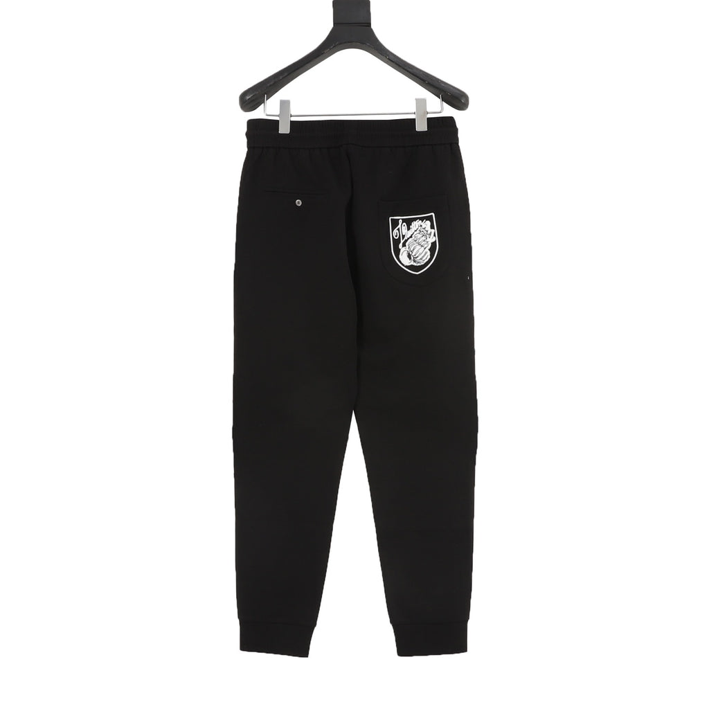 Louis Vuitton SS25 Heraldic Crest Embroidered Zip-Pocket Jogger Pants