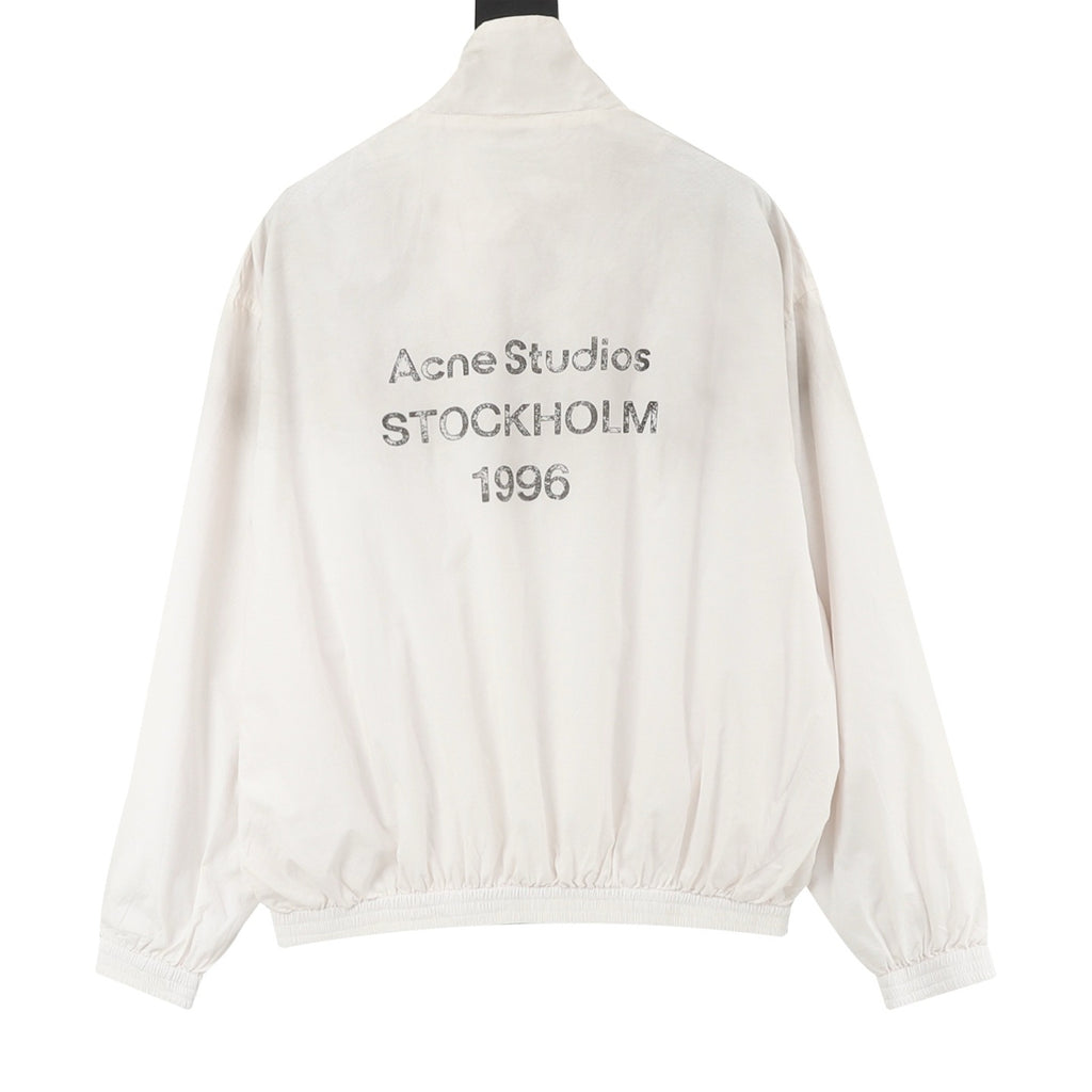 Acne Studios Women's Men's Off-White Stand-Collar Zip-Up Jacket