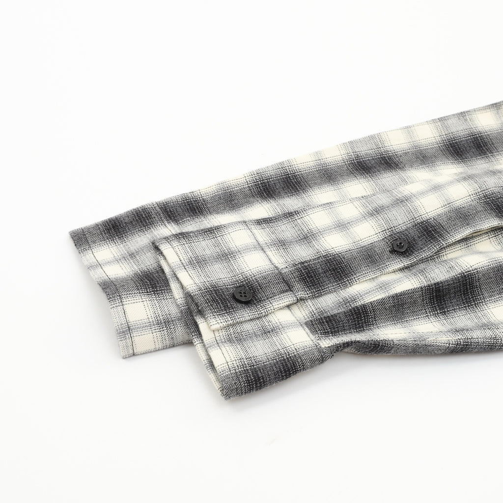 Balenciaga Women's Men's Black and White Plaid Flannel Logo Pocket Shirt