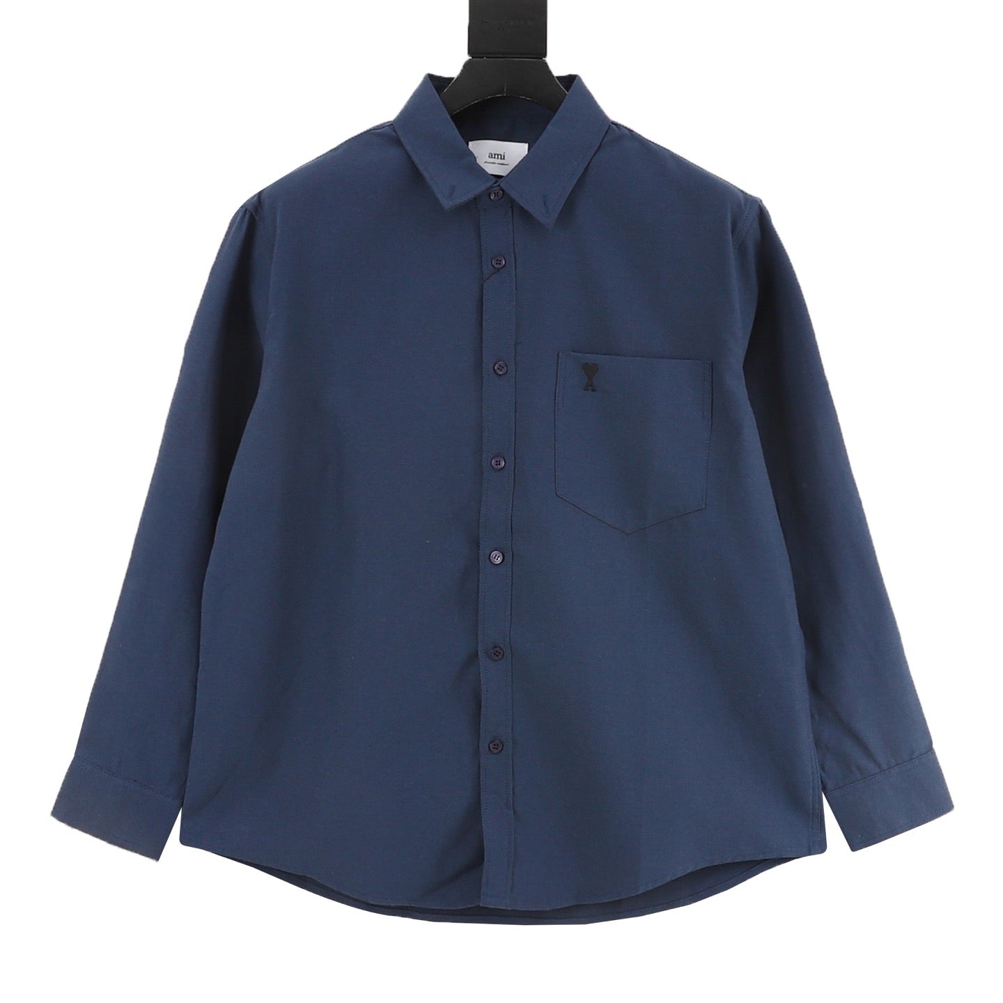 AMI Paris Ami de Cœur Chest Pocket Shirt — Navy Blue | 2026