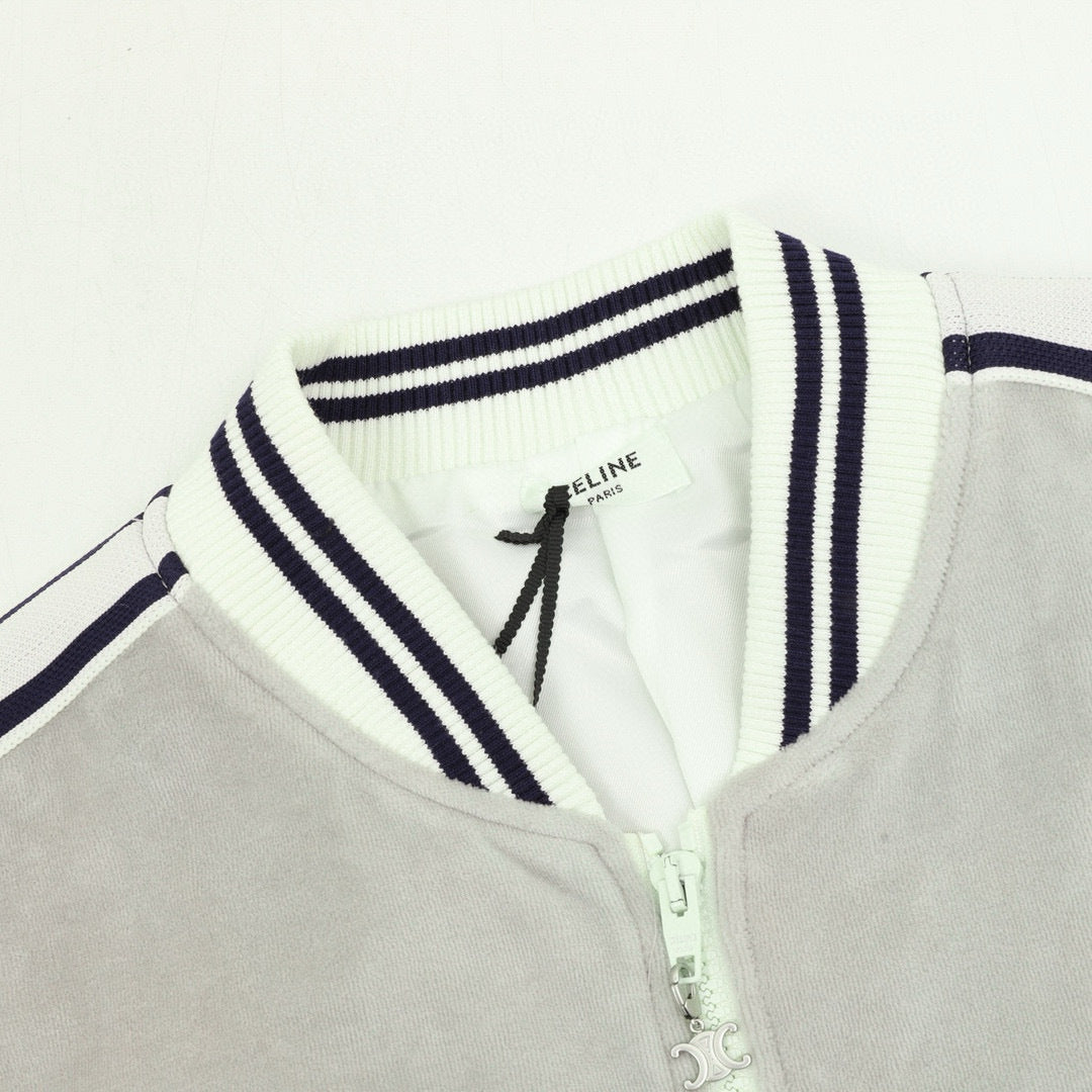 Celine Arc de Triomphe Embroidered Stripe Track Jacket