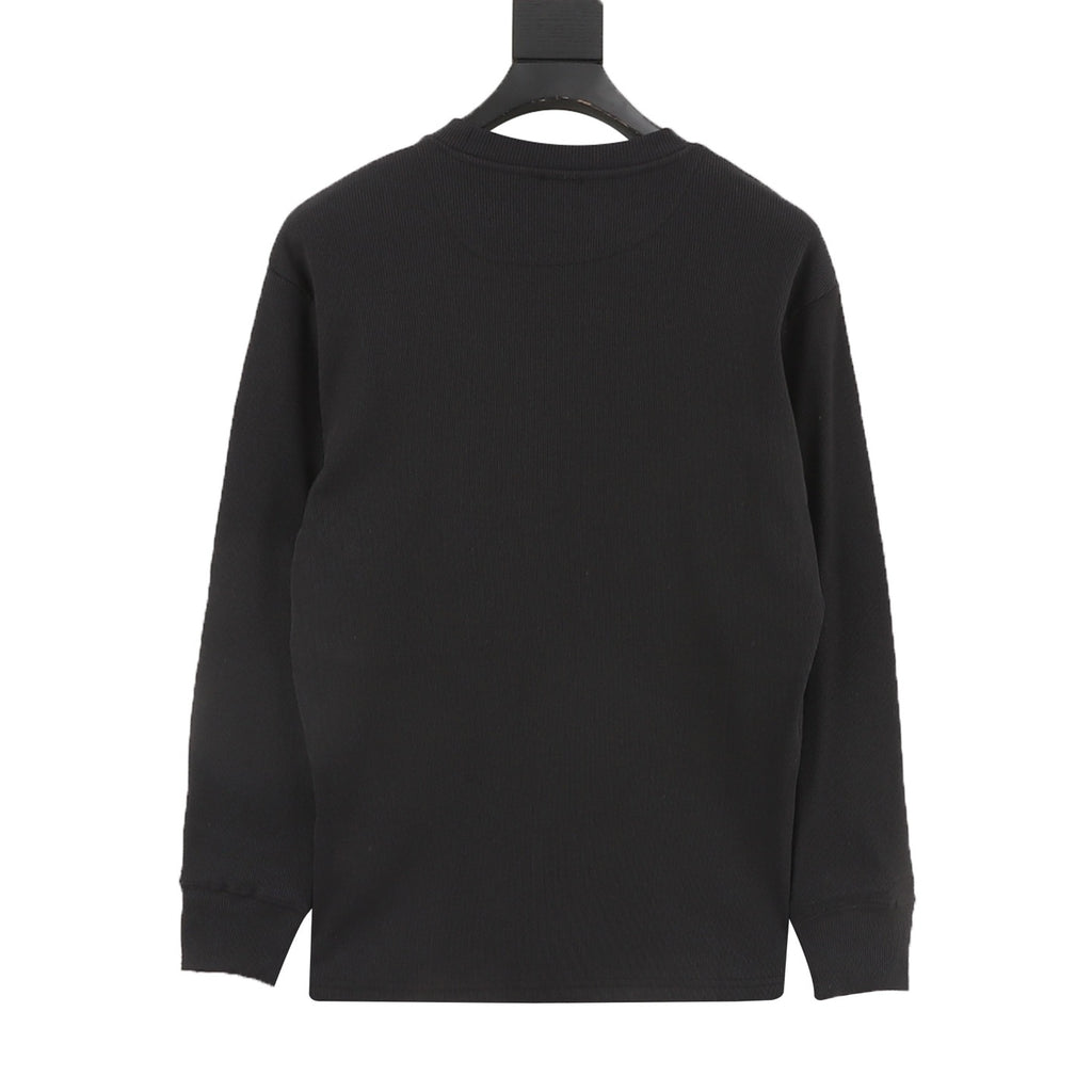 Loewe Anagram Embroidered Ribbed Long-Sleeve Top
