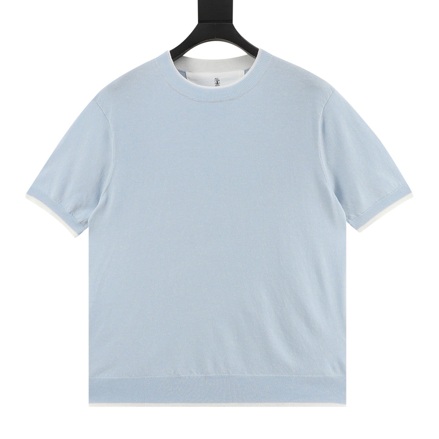 Brunello Cucinelli Layered Look Two-in-One Knit Short-Sleeve T-Shirt