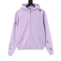Acne Studios Women's Men's Lavender Distressed Zip-Up Hoodie