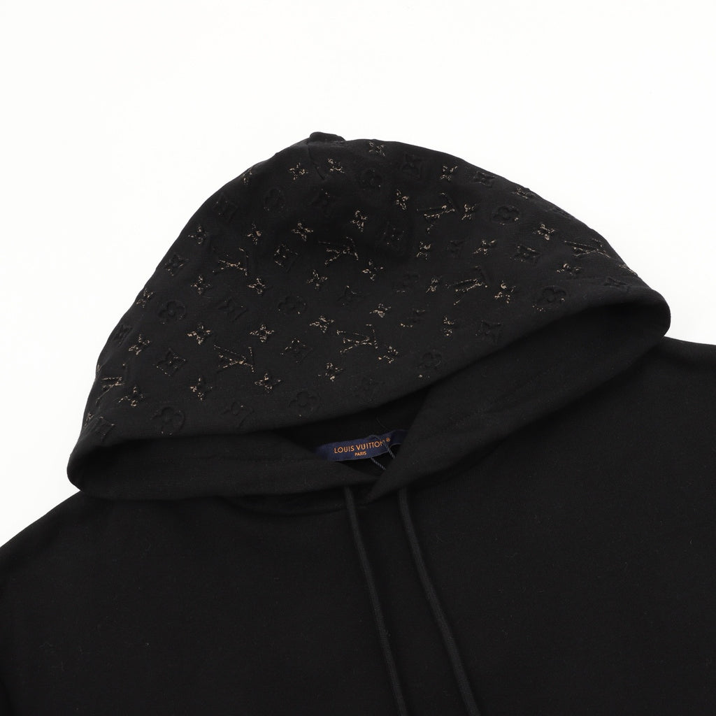 Louis Vuitton Women's Men's Black Monogram Rhinestone Hoodie