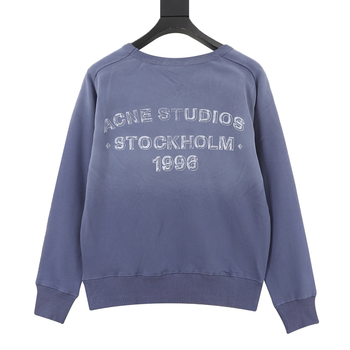 Acne Studios Women's Men's Dusty Blue Stockholm 1996 Print Crewneck Sweatshirt