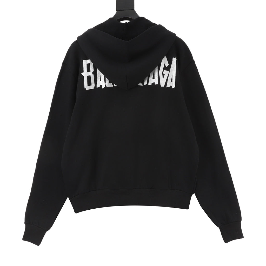Balenciaga Women's & Men's Black 8B Logo Zip-Up Hoodie
