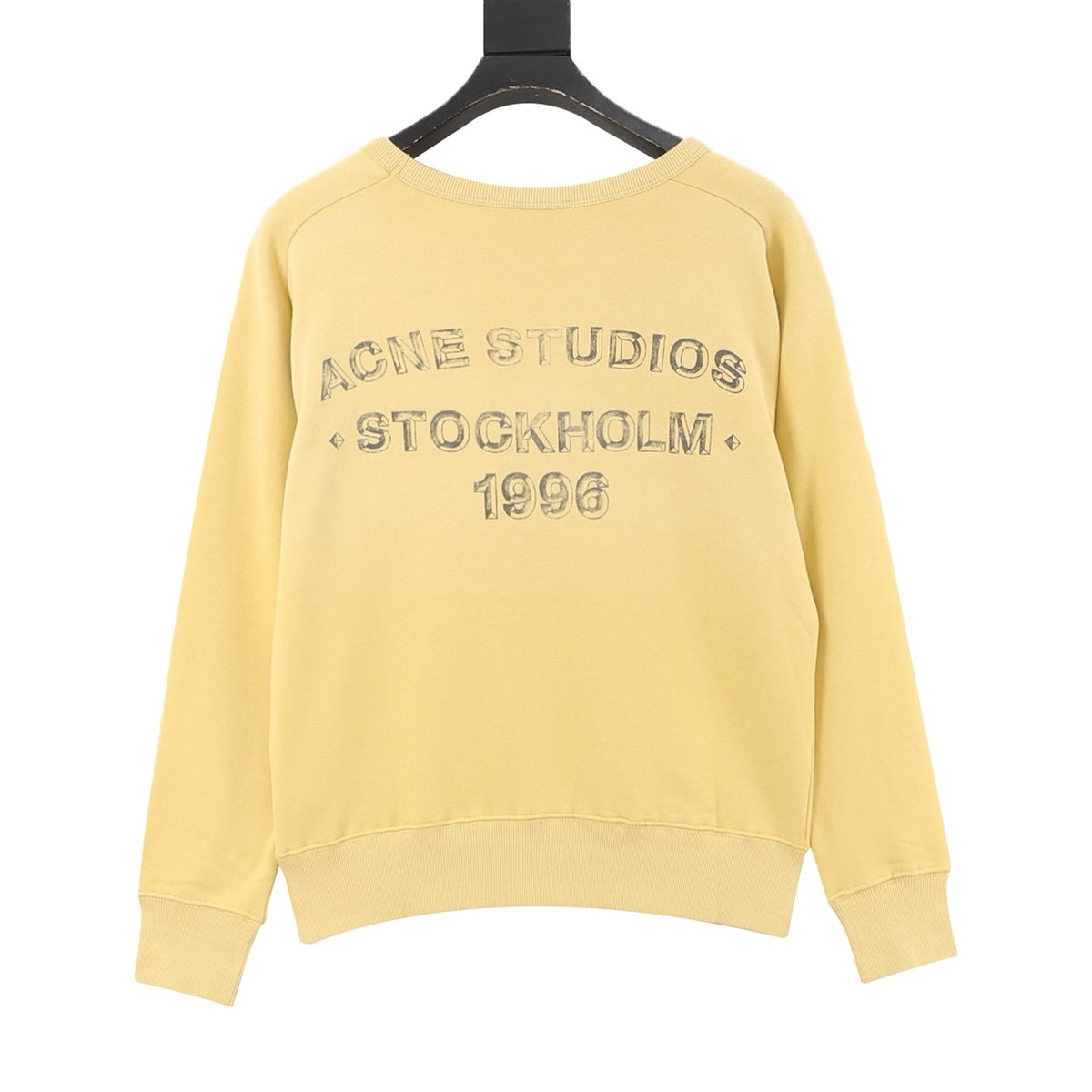 Acne Studios Women's Men's Pale Yellow Stockholm 1996 Print Crewneck Sweatshirt