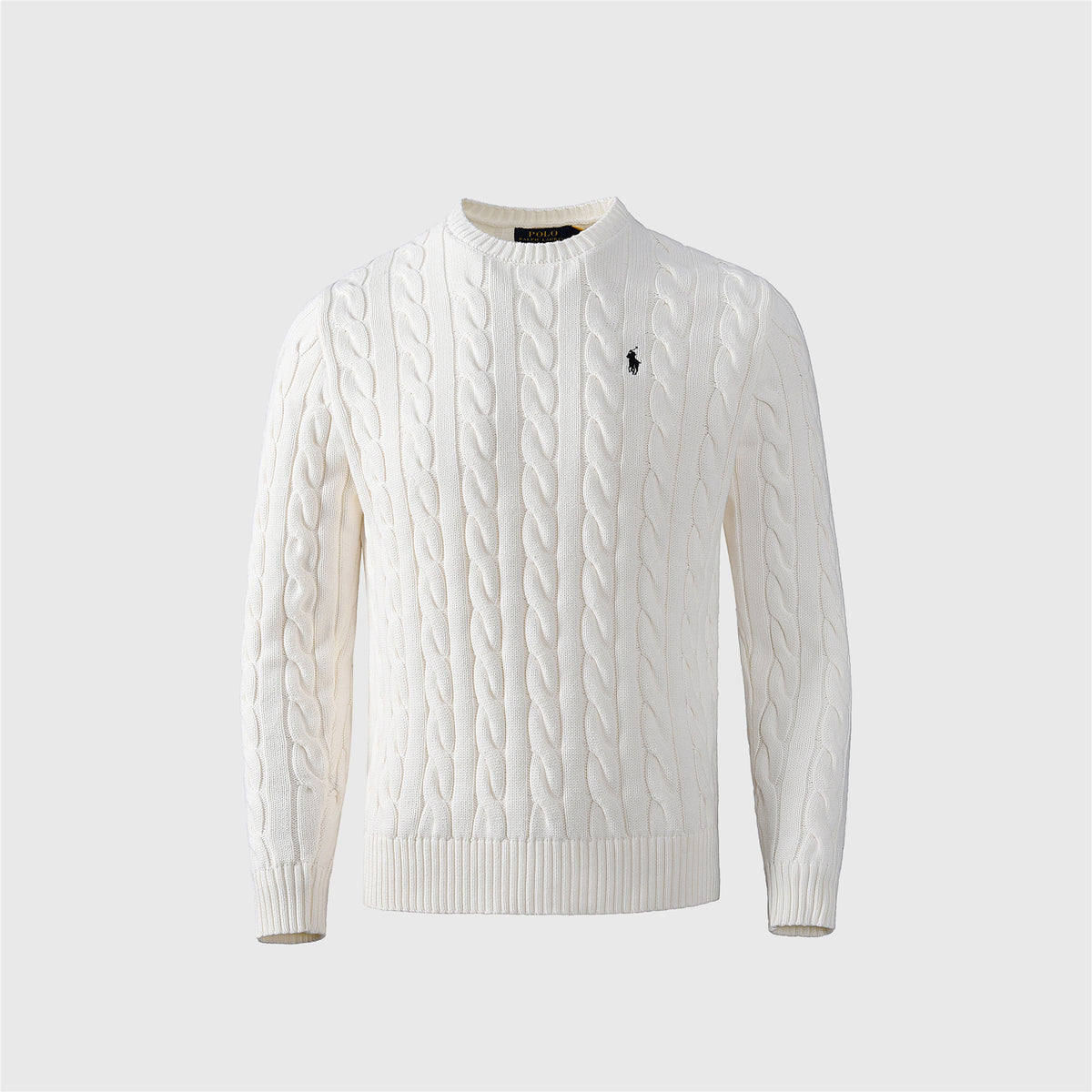 Polo Ralph Lauren Women's Men's White Cable Knit Crewneck Sweater