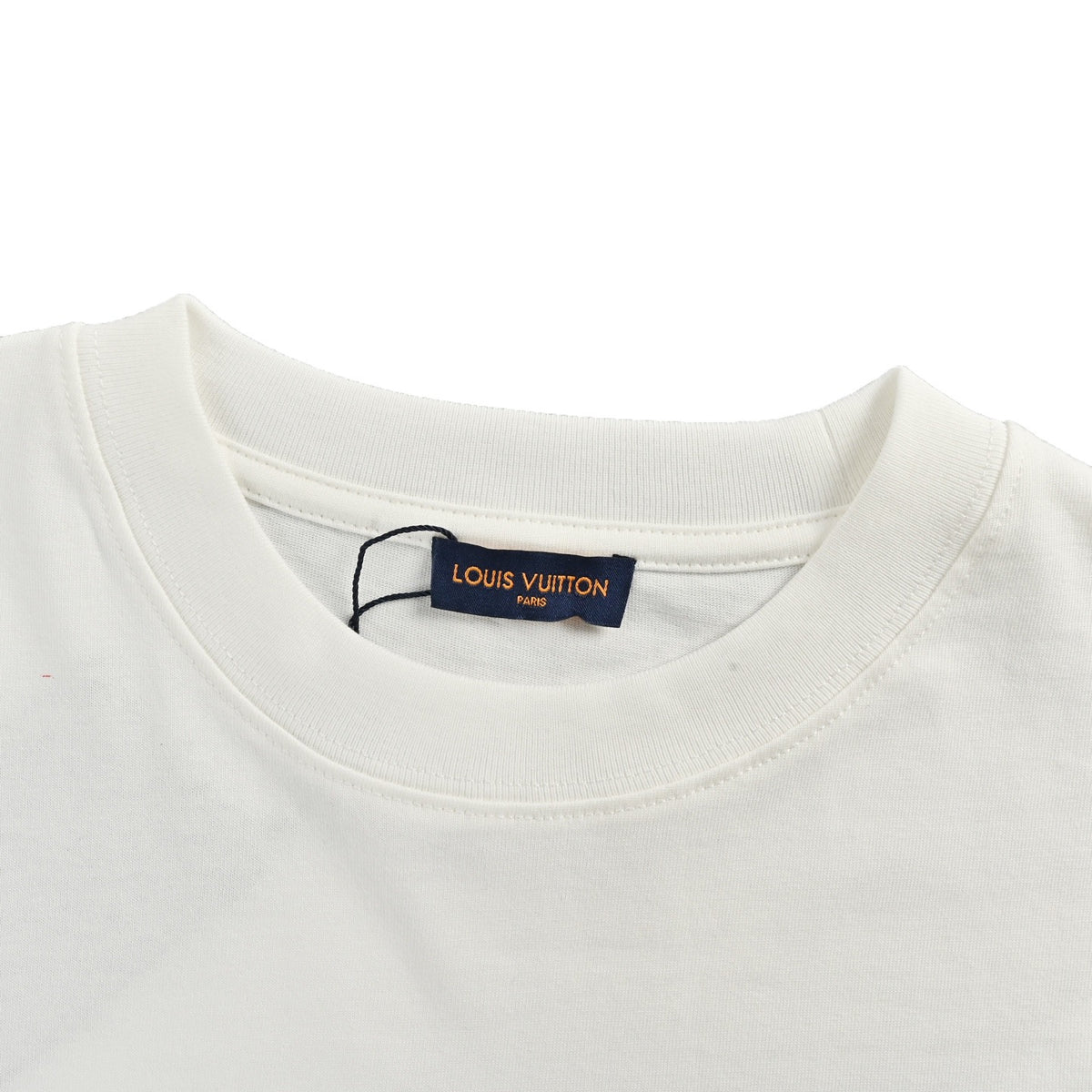 Louis Vuitton Red "Live Very Good" Monogram Print Short-Sleeve T-Shirt in White