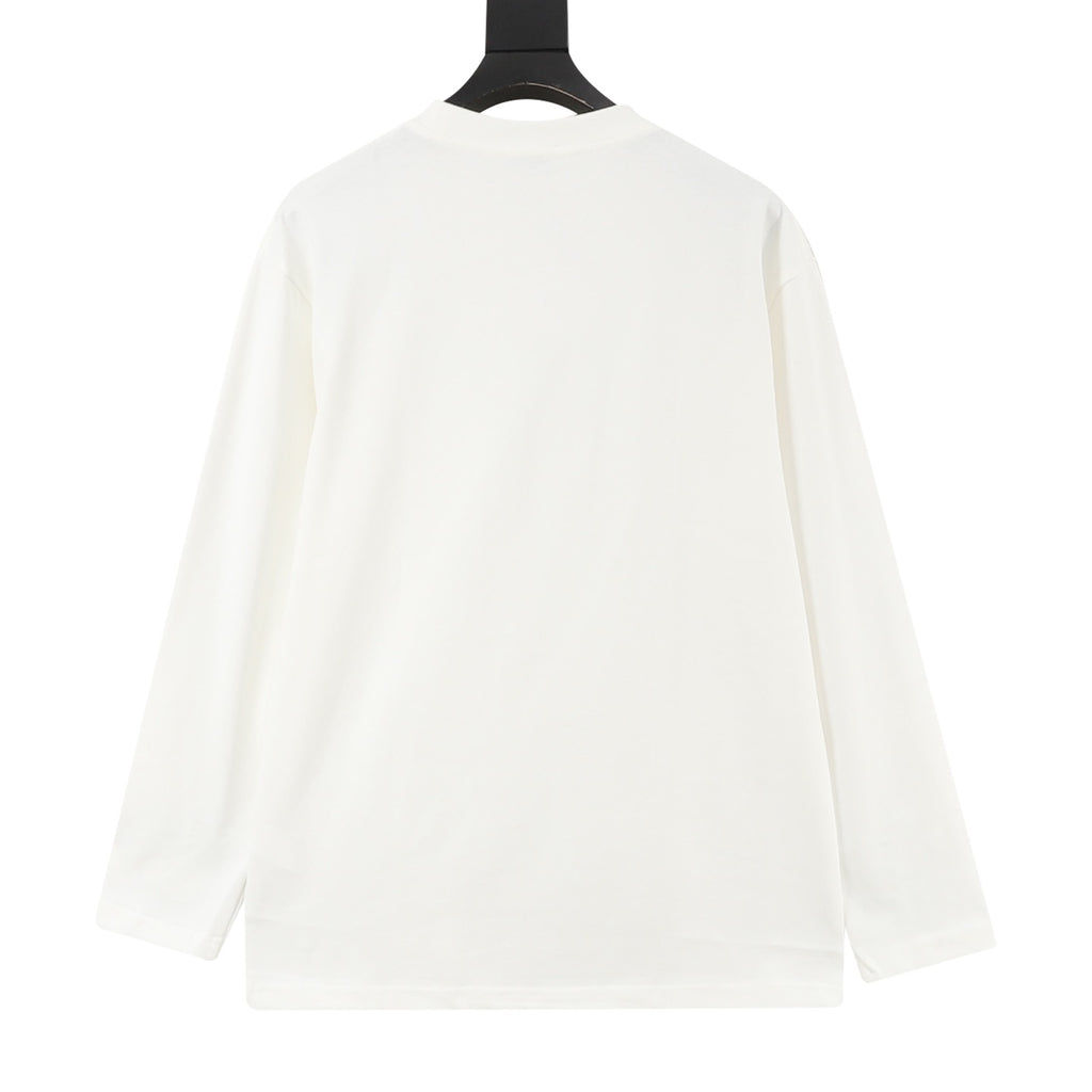 LOEWE Women's & Men's White Anagram Pocket Long-Sleeve T-Shirt