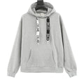CELINE Women's & Men's Light Grey Hoodie with Logo-Print Drawstring