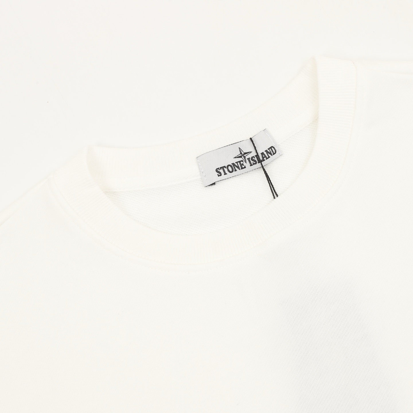Stone Island Sleeve Badge Crewneck Sweatshirt | White Minimalist Luxury Streetwear