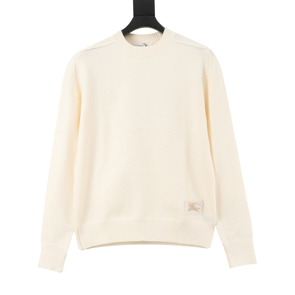 Burberry Women's & Men's Cream Equestrian Knight Patch Crewneck Sweater