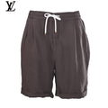Louis Vuitton Men's Dark Brown Linen Drawstring Shorts