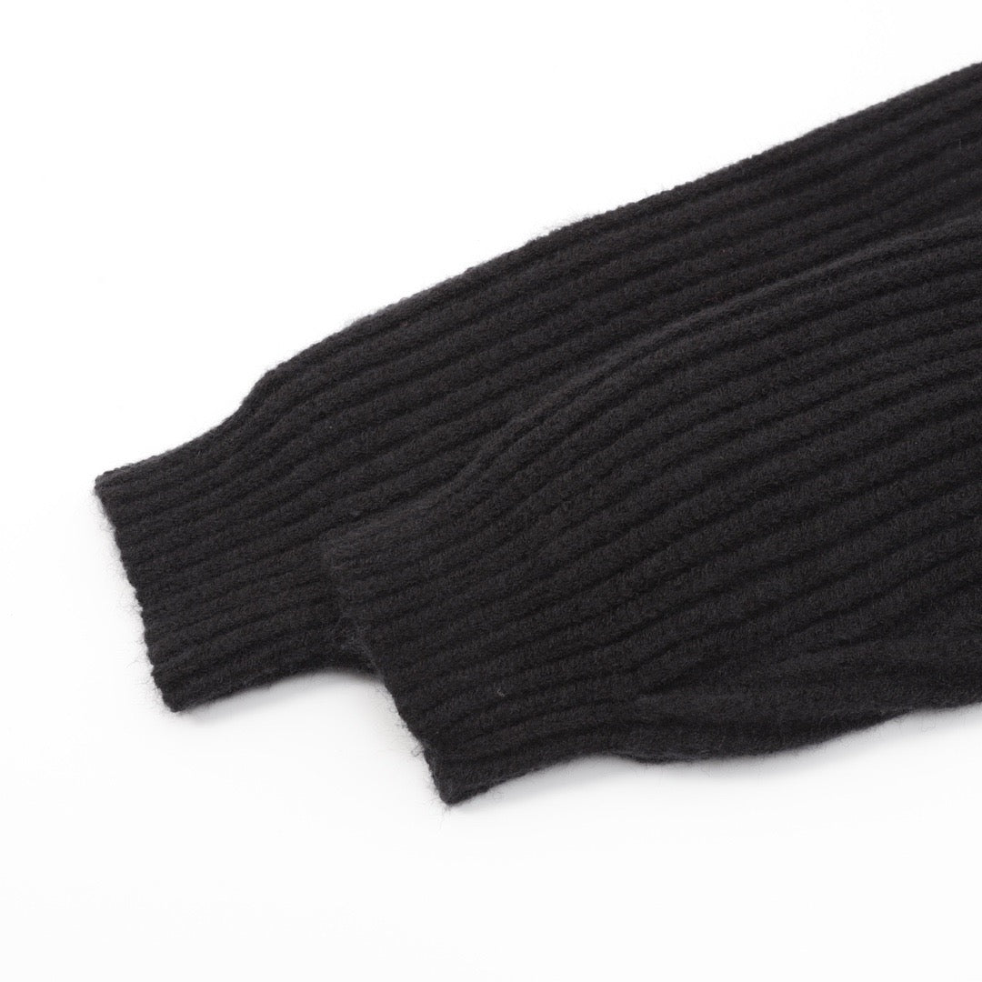 Prada Women's & Men's Black Ribbed Knit Button-Front Cardigan