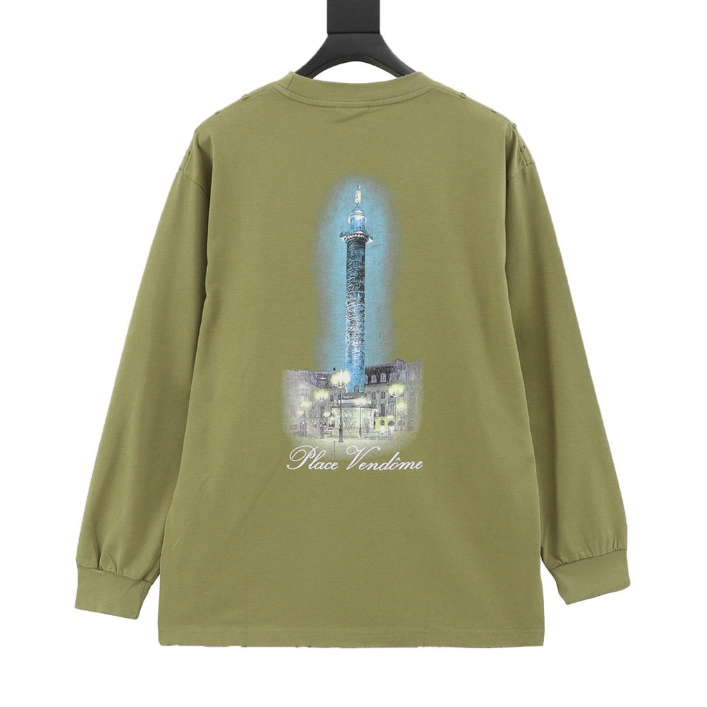 VOGUE Women's Men's Olive Logo Long-Sleeve T-Shirt