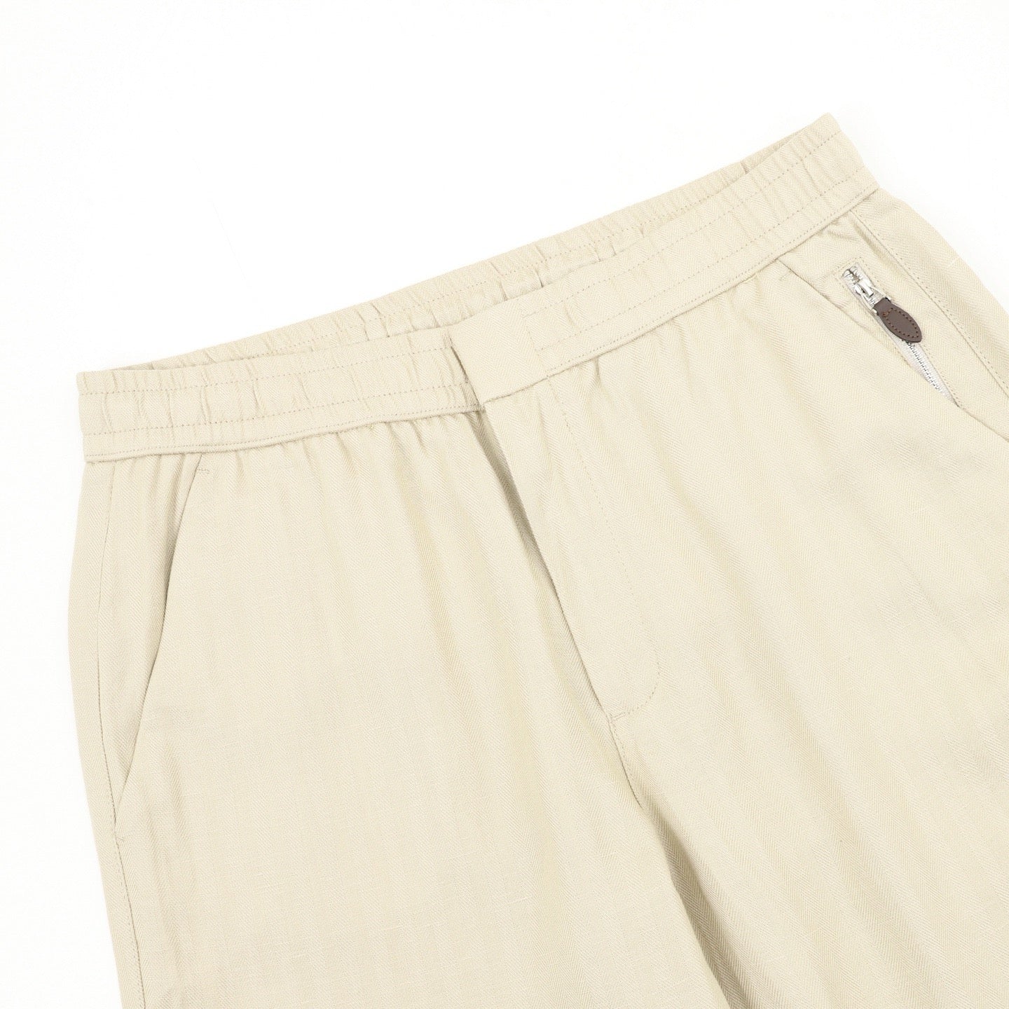 Brunello Cucinelli Drawstring Herringbone Linen Trousers