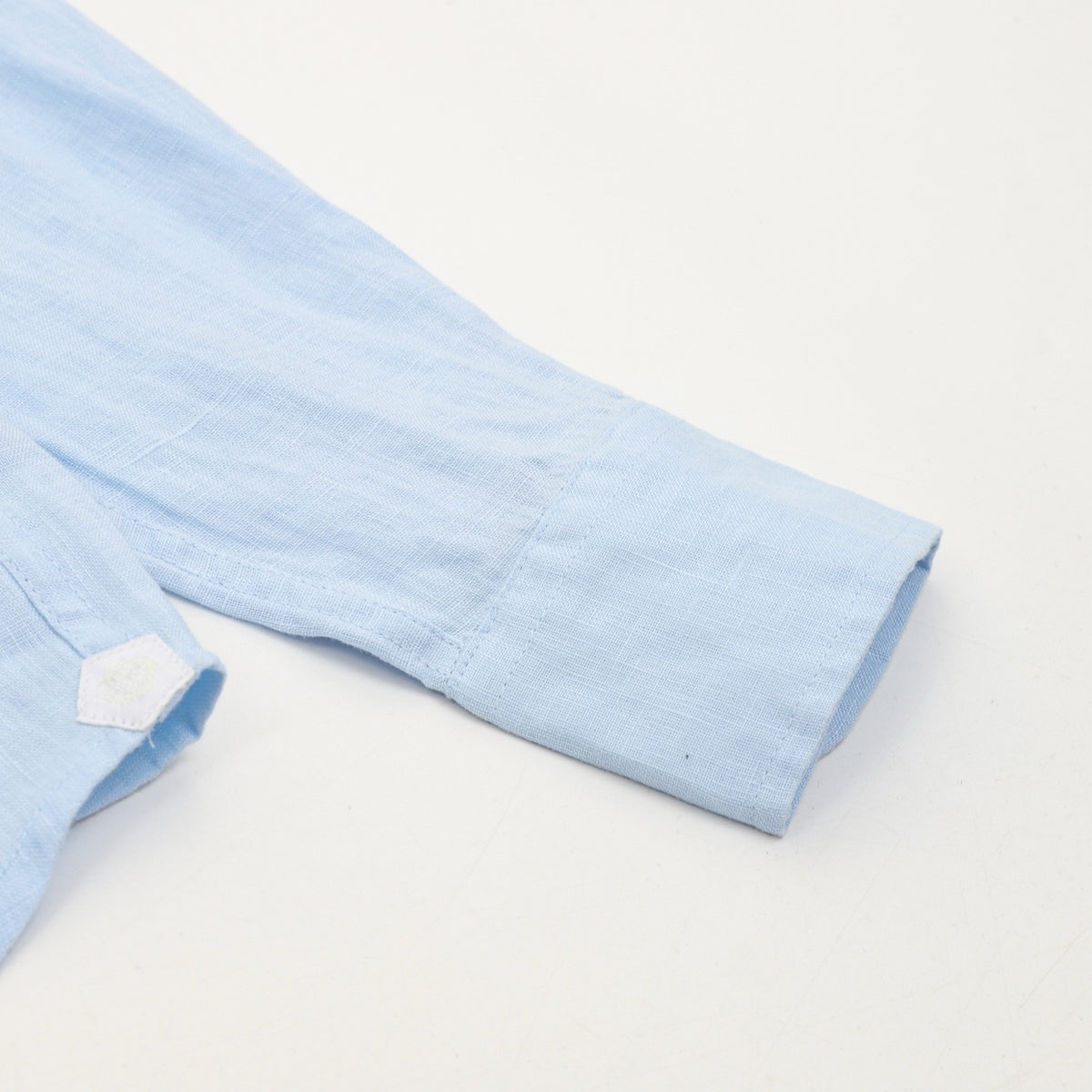 Loro Piana Women's Men's Light Blue Mandarin-Collar Linen Shirt