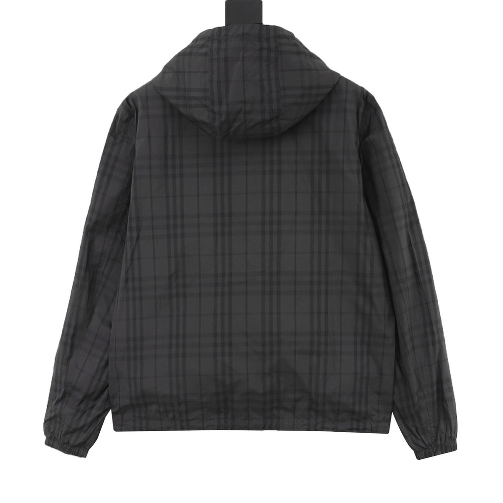 Burberry Women's Men's Grey Hooded Windbreaker Jacket