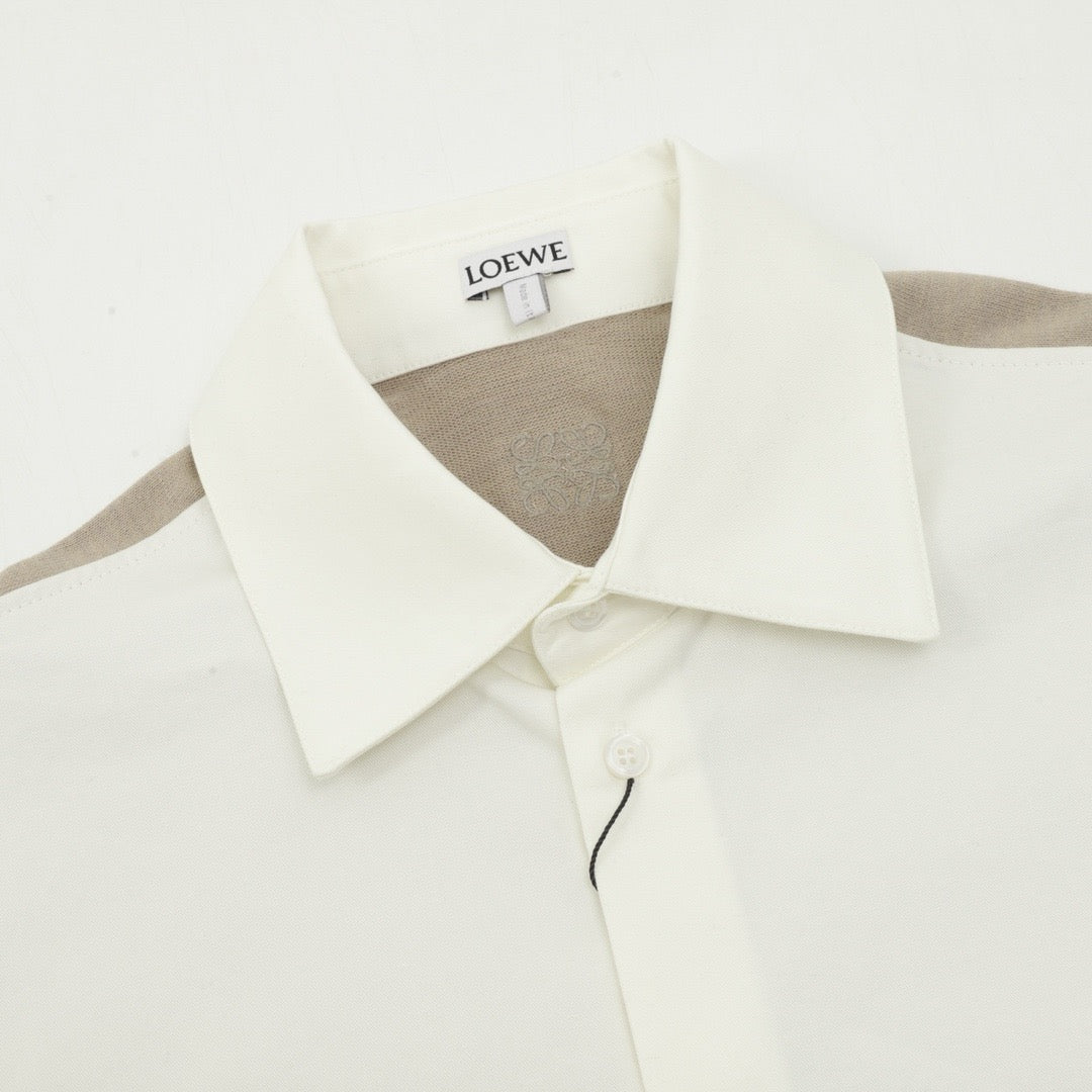 Loewe Two-Tone Patchwork Long-Sleeve Shirt
