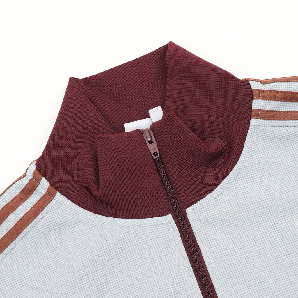 Adidas Originals American Retro Trefoil Track Jacket | Cream Burgundy Stripe Navy Trim