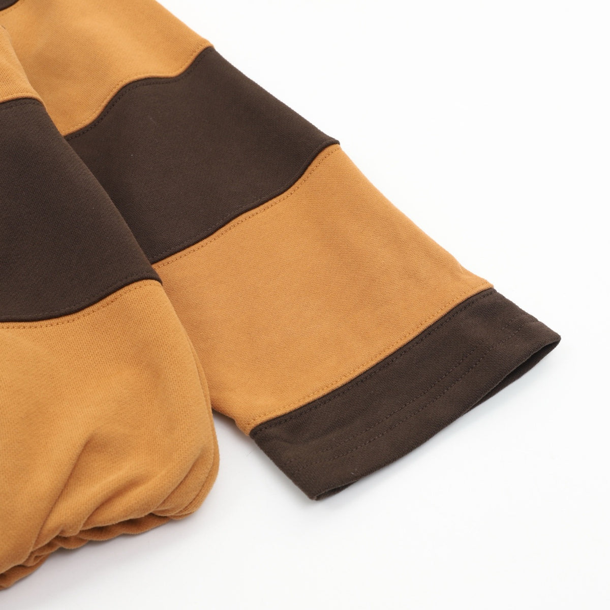 Acne Studios Women's Men's Camel and Brown Striped Long-Sleeve Polo with Faux Leather Collar