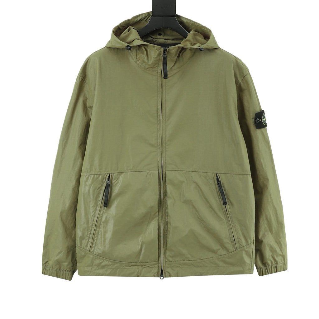 Stone Island Women's Men's Olive Hooded Windbreaker Jacket