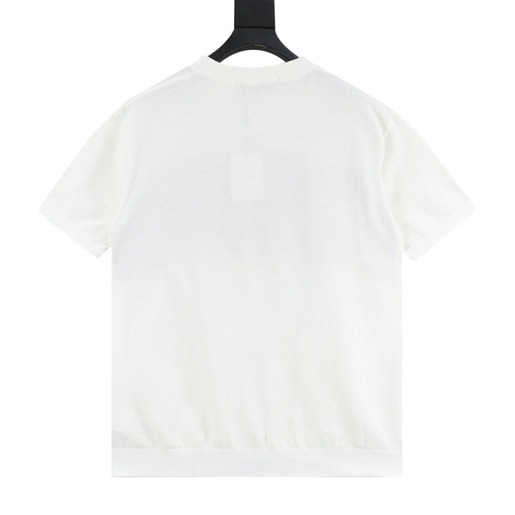 Louis Vuitton Fair Isle LV Knit Short-Sleeve T-Shirt in White