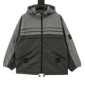 Chanel Vintage-Style Hooded Windbreaker with Embroidered Double-C Logo and Zipper Closure