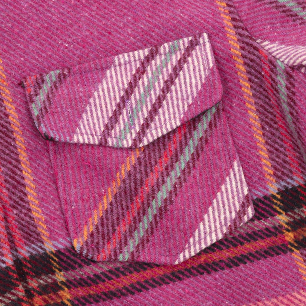 We11done Plaid Wool-Blend Shirt Jacket — Rose Pink, Dual Chest Pockets