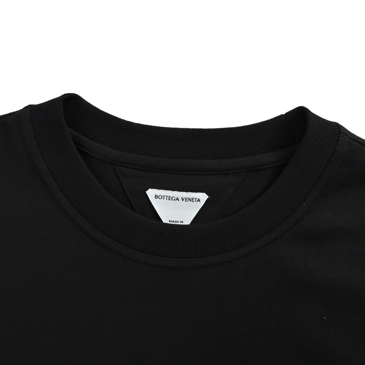 Bottega Veneta Men's Black Leather-Detail Pocket T-Shirt