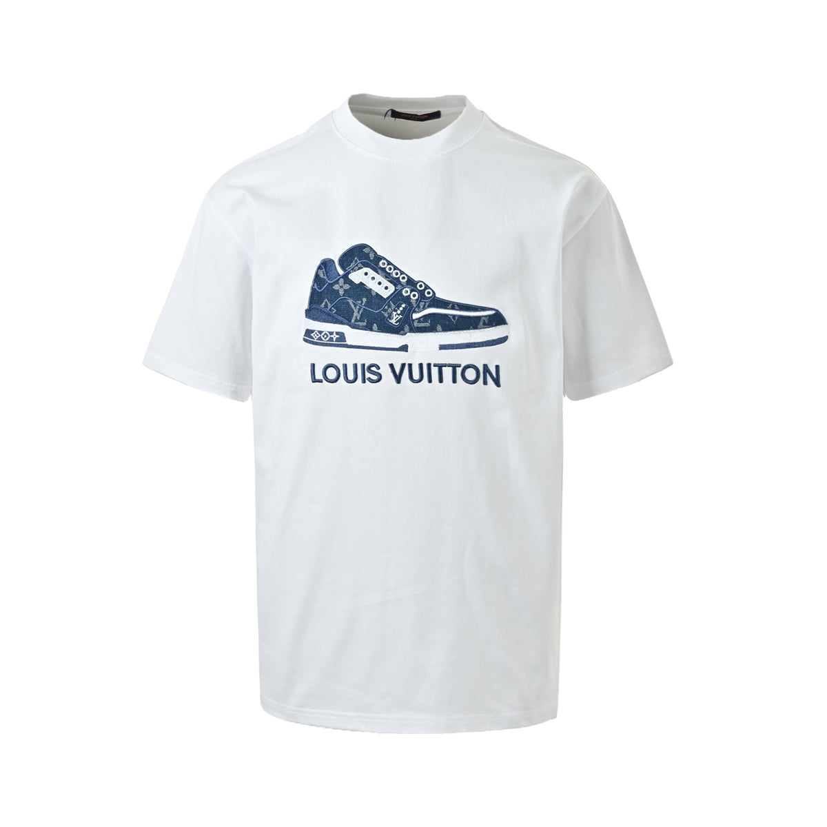 Louis Vuitton LV Trainer Shoe Graphic Short-Sleeve T-Shirt in White