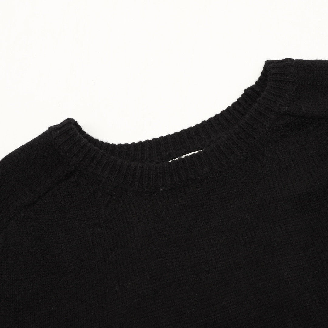 Celine Women's Men's Black Triomphe Logo Crewneck Sweater