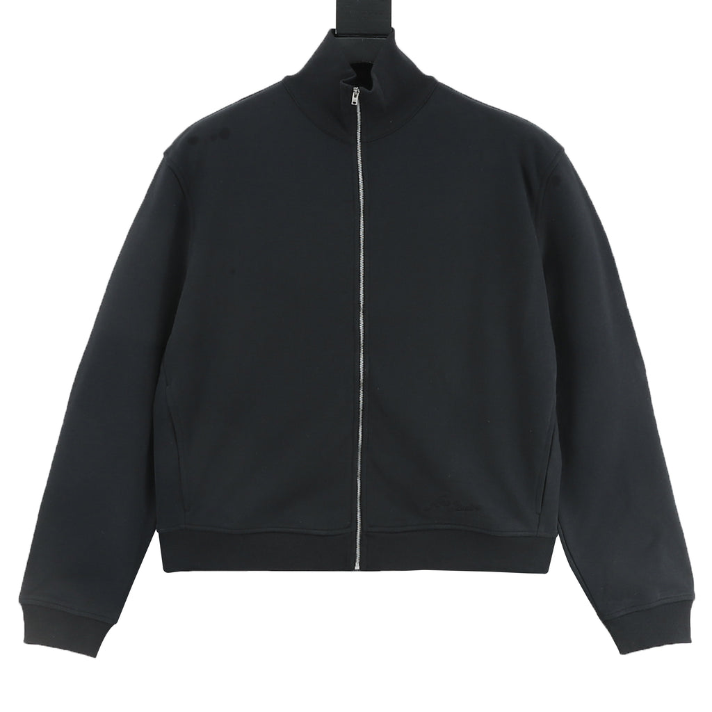 Acne Studios Tonal Script Embroidery Zip Jacket — Black