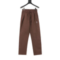 Loewe Women's Men's Brown Elasticated-Waist Linen Trousers