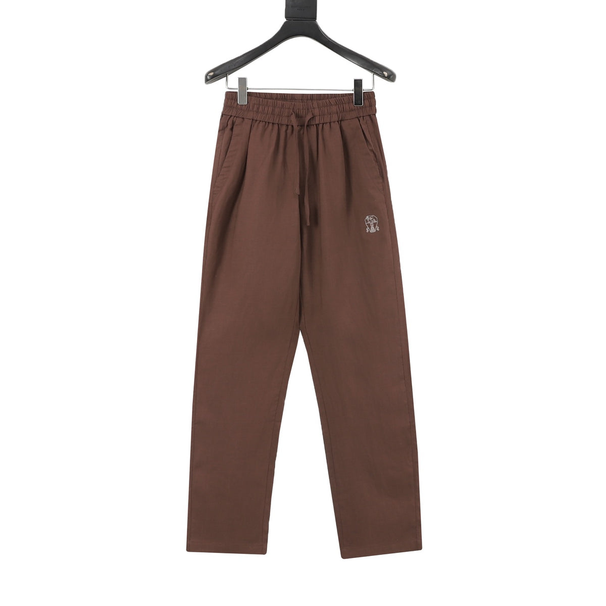 Loewe Women's Men's Brown Elasticated-Waist Linen Trousers