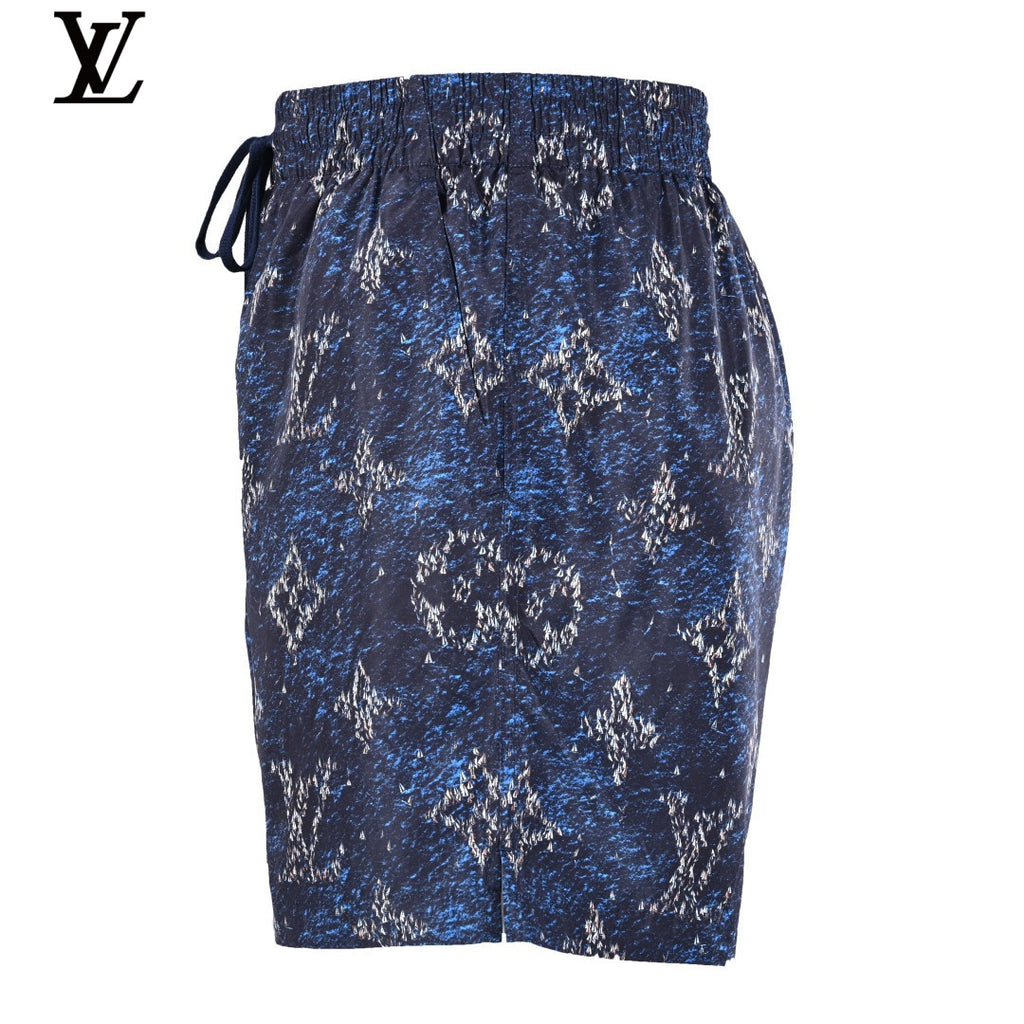 Louis Vuitton Navy Speckled Monogram Drawstring Swim Shorts