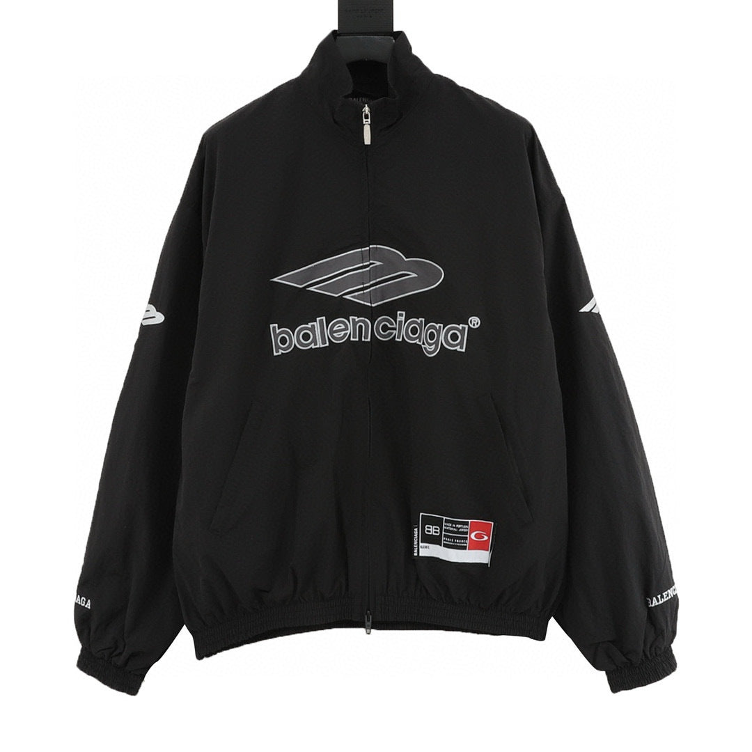 Balenciaga 26SS Sport Logo Embroidered Zip-Up Track Jacket