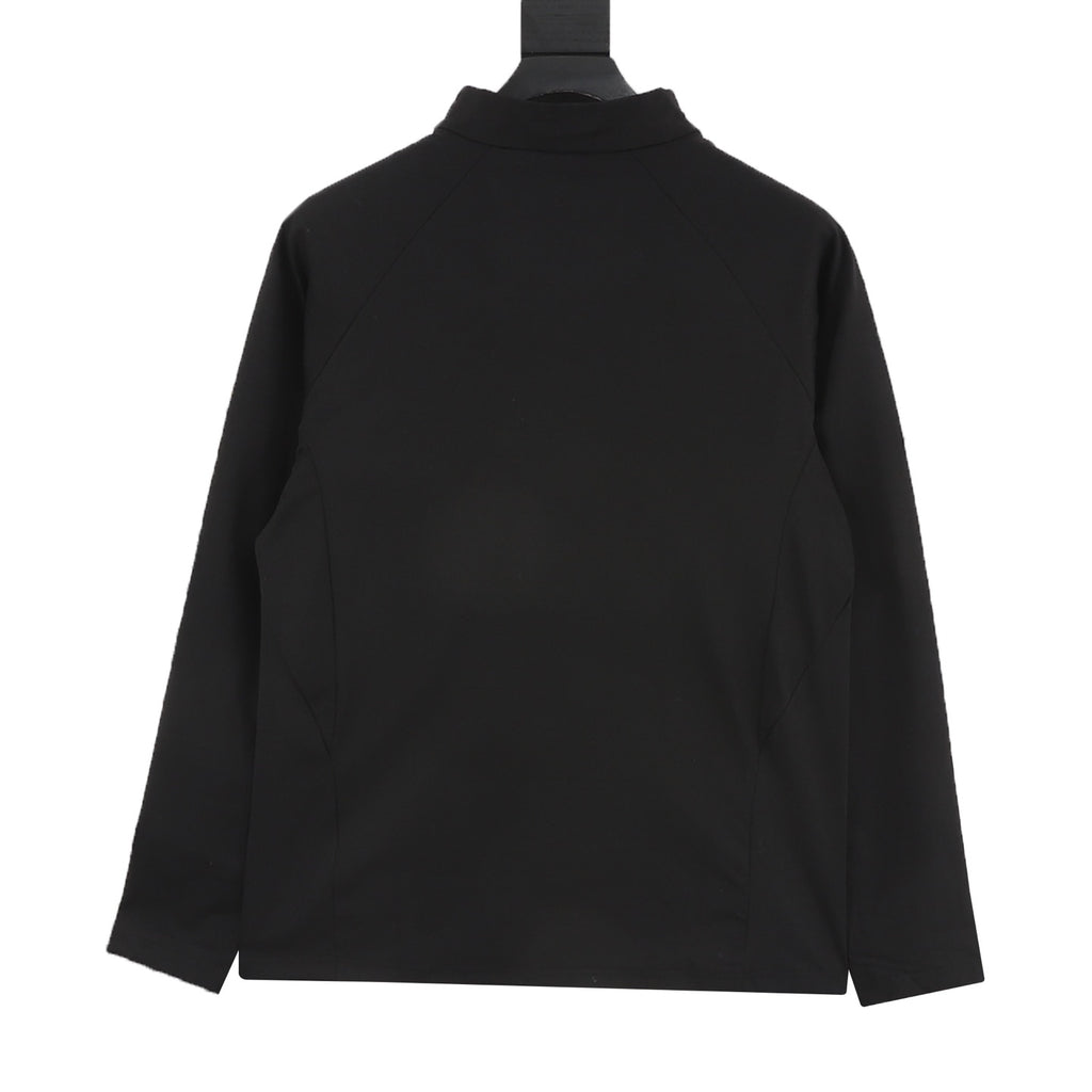 Descente Women's Men's Black Half-Zip Stand-Collar Long-Sleeve Top