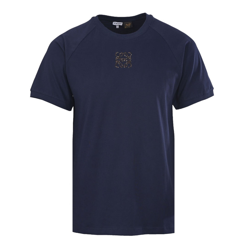 LOEWE Men's Navy Anagram Embroidered T-Shirt